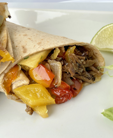 Pork Butt Leftovers: Sweet & Spicy Hawaiian Pork Wraps - DeBragga