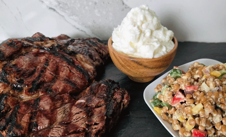 Grilled Ribeye With Toum